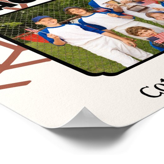 Custom Afbeelding Honkbal Coach dank u geschenk Poster (Hoek)