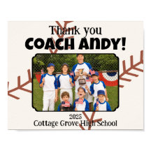Custom Afbeelding Honkbal Coach dank u geschenk