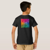 Custom Afbeelding Sjabloon Boys Dubbelzijdig Zwart T-shirt (Achterkant volledig)