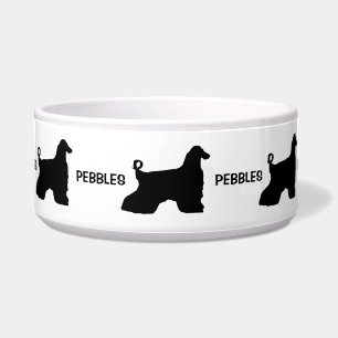 Custom Afghan Hound Dog Silhouette Voerbakje