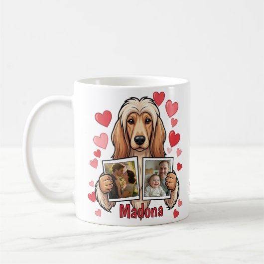 Custom Afghan Hound Photo Heart Coffee Mug Koffiemok (Links)