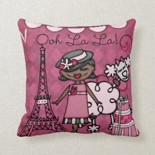 Custom African American Paris Diva Pillow Kussen