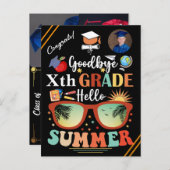 Custom Afstuderen Hallo Afscheidsschool Aankondigingskaart (Voorkant / Achterkant)