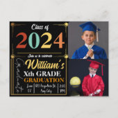 Custom Afstuderen Hallo Afscheidsschool Aankondigingskaart (Achterkant)