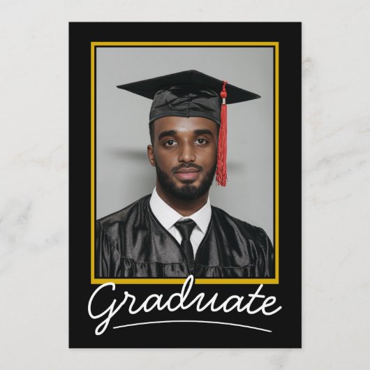 Custom Afstuderen Invitation Kaart | Klassiek ontw (Voorkant)