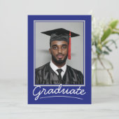 Custom Afstuderen Invitation Kaart | Klassiek ontw (Staand voorkant)