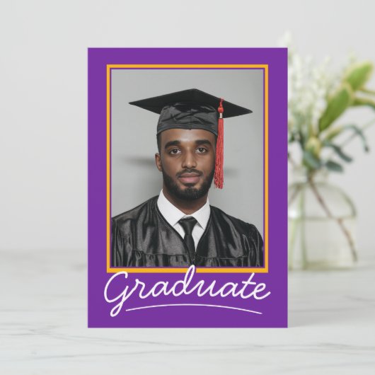 Custom Afstuderen Invitation Kaart | Klassiek ontw (Staand voorkant)