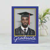 Custom Afstuderen Invitation Kaart | Klassiek ontw (Staand voorkant)