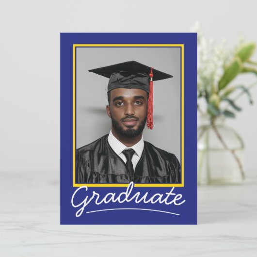 Custom Afstuderen Invitation Kaart | Klassiek ontw (Staand voorkant)