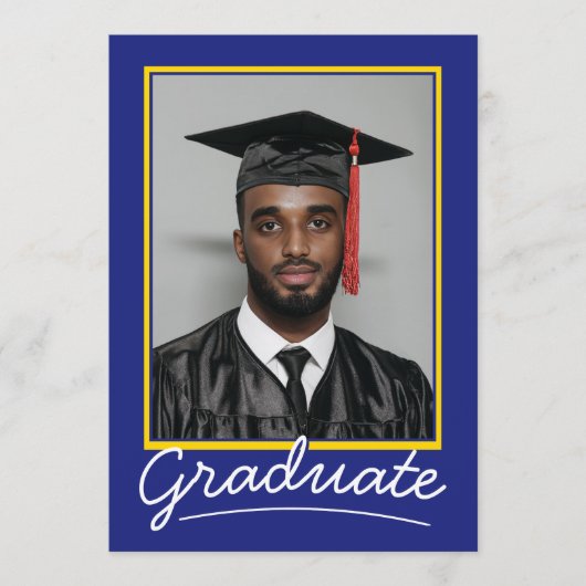 Custom Afstuderen Invitation Kaart | Klassiek ontw (Voorkant)