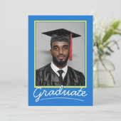 Custom Afstuderen Invitation Kaart | Klassiek ontw (Staand voorkant)