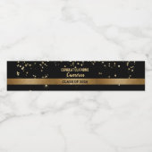 Custom Afstuderen Klasse van 2024 zwart Goud Confe Waterfles Etiket (Enkel label)
