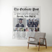 Custom Afstuderen krant Afstuderen Banner Party Wandkleed (In situ)