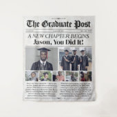 Custom Afstuderen krant Afstuderen Banner Party Wandkleed (Voorkant)