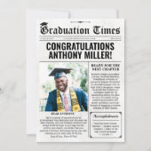 Custom Afstuderen Krant Unieke Afstuderen Kaart (Voorkant)