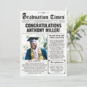 Custom Afstuderen Krant Unieke Afstuderen Kaart (Staand voorkant)