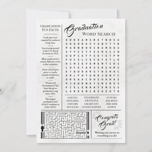 Custom Afstuderen Krant Unieke Afstuderen Kaart (Achterkant)