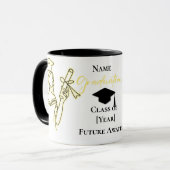 Custom Afstuderen Mok - Haar perfecte cadeau (Voorkant links)