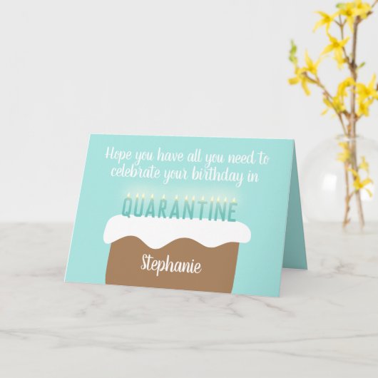 Custom Age Birthday Candles | Quarantine Birthday Kaart (Gele Bloem)