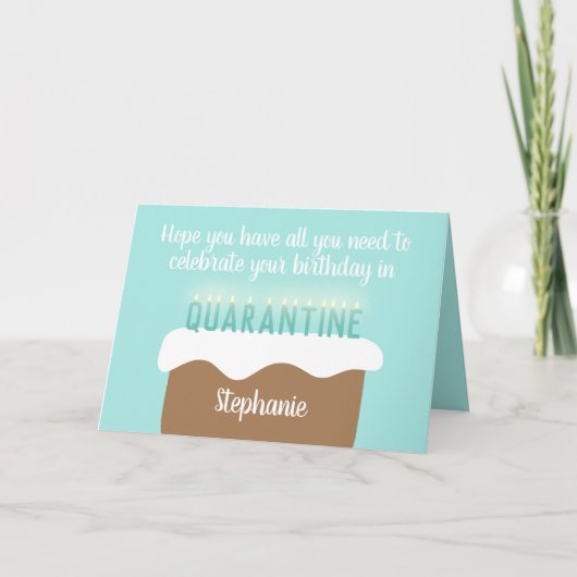Custom Age Birthday Candles | Quarantine Birthday Kaart (Voorkant)