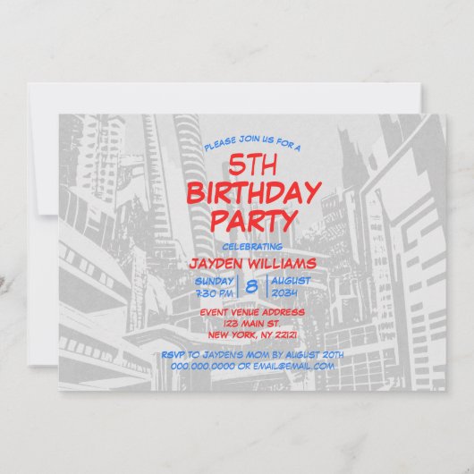 Custom Age Kind Comic Dinosaur Verjaardagsfeest Fo Kaart (Achterkant)