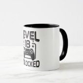Custom Age Level 18 Unlocked Birthday Gamer Mug Mok (Voorkant rechts)