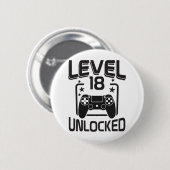 Custom Age Level 18 Unlocked Birthday Gamer Ronde Button 5,7 Cm (Voorkant /achterkant)