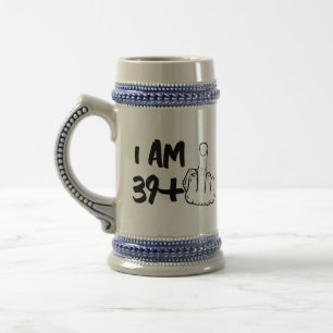 Custom Age MidLife Crisis Beer Stein, Verjaardag M Bierpul