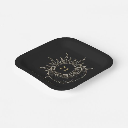 Custom Age Mystic Celestial Moon Verjaardag Papieren Bordje (Gebogen)