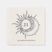 Custom Age Mystic Celestial Moon Verjaardag Servet (Voorkant)