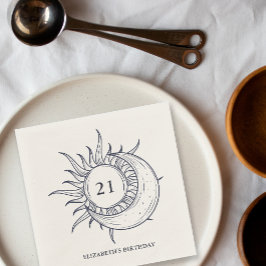 Custom Age Mystic Celestial Moon Verjaardag Servet