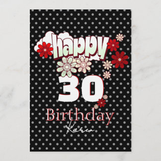 Custom Age & Name Vibrant Birthday Party Kaart