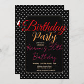 Custom Age & Name Vibrant Birthday Party Kaart (Voorkant / Achterkant)