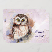 Custom Age Natuur, Uil, Vogel, Verjaardagsfeest Kaart (Voorkant / Achterkant)