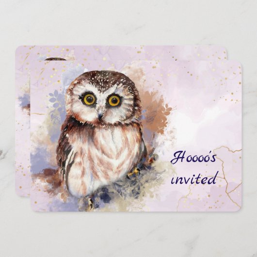 Custom Age Natuur, Uil, Vogel, Verjaardagsfeest Kaart (Voorkant / Achterkant)