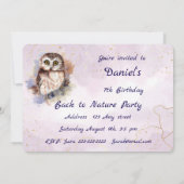 Custom Age Natuur, Uil, Vogel, Verjaardagsfeest Kaart (Achterkant)
