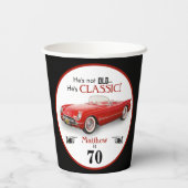 Custom Age Niet Oud Rood Classic 1954 Convertible Papieren Bekers (Achterkant)