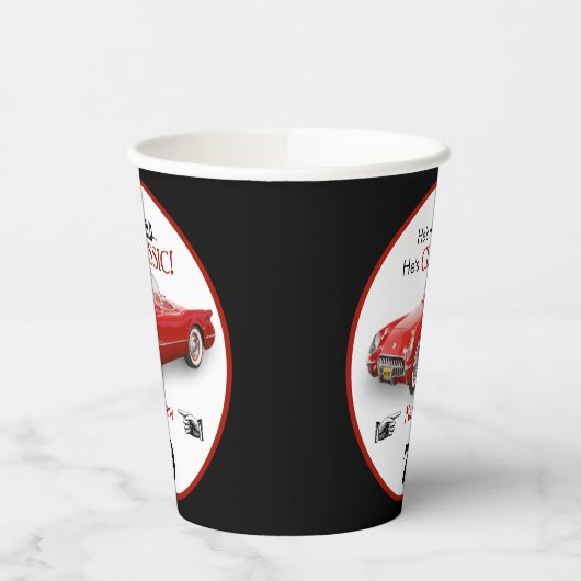 Custom Age Niet Oud Rood Classic 1954 Convertible Papieren Bekers (Links)