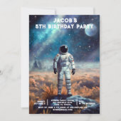 Custom Age Outer Space Birthday Party Invitations Kaart (Voorkant)