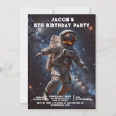 Custom Age Outer Space Birthday Party Invitations Kaart (Voorkant)