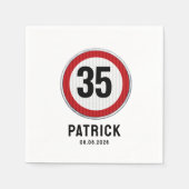 CUSTOM AGE snelheidslimiet teken verjaardagsfeest Servet (Voorkant)