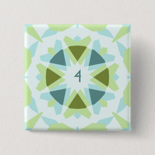 Custom Age Soft Blue Green Star Kind’s Birthday Vierkante Button 5,1 Cm