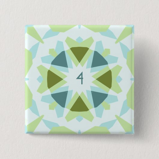 Custom Age Soft Blue Green Star Kind’s Birthday Vierkante Button 5,1 Cm (Voorkant)