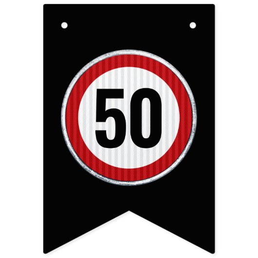 CUSTOM AGE verjaardag cirkelvormige snelheidslimie Vlaggetjes (Eerste vlag)