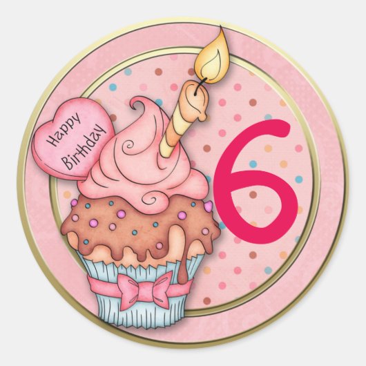 Custom Age Verjaardag Cupcake Toppers of Cup Label (Voorkant)