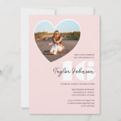 Custom Age Verjaardag Party Foto Hart Tiener Roze Kaart (Voorkant)