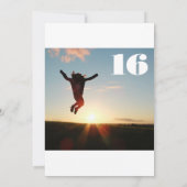 Custom Age Verjaardag Party Foto Hart Tiener Roze Kaart (Achterkant)