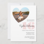 Custom Age Verjaardag Party Foto Hart Tiener Wit Kaart (Voorkant)