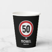 CUSTOM AGE verjaardag Snelheidslimiet verkeersbord Papieren Bekers (Achterkant)