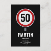 CUSTOM AGE verjaardagsfeestje met verkeersbord Bedankkaart (Voorkant)